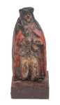 CRISTO DA CANA VERDE. Rara imagem miniatura em madeira policromada. ALt.: 9,5cm. Minas - séc. XVIII. Reproduzido com foto no catálogo.