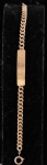Pulseira com placa de identificação em ouro 18k (década de 50). Peso: 15,4g.