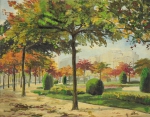 M. SLOBODA (BRASIL-1940). "Praça Paris - RJ", óleo s/ tela, 41 X 51. Assinado no c.i.d.