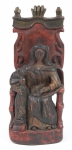 SANT'ANNA MESTRA. Imagem em madeira policromada. Alt.: 27cm. Brasil-Séc.XIX/XX.