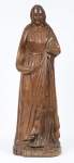 NOSSA SENHORA. Imagem em madeira patinada. Alt.: 78cm. Brasil-Séc.XVIII/XIX. (Falta a mão esquerda, o braço direito e parte do pé direito).