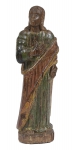 SÃO JOÃO EVANGELISTA. Rara imagem em madeira policromada. Alt.: 42cm. Brasil-Séc. XVIII.