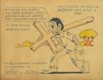 LUIZ SÁ (1907-1979). "Carregando a Cruz", nanquim e aquarela, 17 X 21. Assinado no c.i.e.