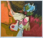 BURLE MARX, ROBERTO (1909-1994). "Composição", serigrafia a cores, 64 x 70. Assinado no c.i.d. Apresenta marca d'água do "Projeto Burle Marx" no c.i.d.