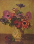 HENRI FARRE (E.U.A., 1871-1934). "Vaso de Flores", óleo s/ tela, 39 x 31. Assinado no c.i.d.