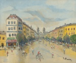 SYLVIO PINTO (1918-2007). "Boulevard em Paris", óleo s/ tela, 46 x 55. Assinado no c.i.d. e datado no verso (1983).