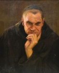 OSWALDO TEIXEIRA (1904-1975). "O Franciscano", óleo s/ tela, 65 x 54. Assinado, datado (1932) e localizado no c.i.e.