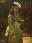 JOHN ROBERTSON REID (ESCÓCIA, 1851-1926). "The Gardener Girl", óleo s/ tela, 61 x 46. Assinado e datado (1878) no c.i.e. Reproduzido com foto no catálogo.