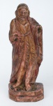 SÃO JOÃO BATISTA. Imagem em madeira com resquícios de policromia. Alt.: 15,5 cm. Bahia, séc. XIX. (Faltam as mãos).