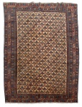 Antigo tapete Shirvan, medindo: 1,90 x 1,42 = 2,69m². Reproduzido com foto no catálogo.