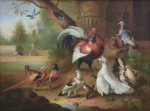 MOODY (ESCOLA EUROPEIA, SÉC. XX). "Aves Diversas", óleo s/ tela, 77 x 103. Assinado no c.i.d.