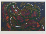 RUBENS GERCHMAN (1942-2008). "O Beijo", serigrafia aquarelada, 36 X 51. Assinado no c.i.d.