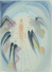 SALVADOR DALI (1904-1989). "Madona com Anjos", litogravura a cores, 33 X 26. Não apresenta assinatura.
