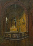 JOSÉ MARIA DE ALMEIDA (1906-1995). "Mosteiro de São Bento - RJ", óleo s/ tela, 100 X 73. Assinado no c.i.e. e datado (1977) no verso.