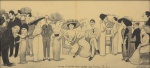 EMÍLIO CARDOSO AYRES (1890-1916). "Uma Sexta-feira em Casa de Mme S. L.", litografia, 20 X 44. Assinado e datado (1911) no c.i.d.