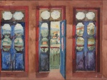 IVAN MARQUETTI (1941-2004). "Interior, Atelier X - Ouro Preto", óleo s/ tela, 46 X 61. Assinado e datado (1966) no c.i.e. e no verso. Reproduzido com foto no catálogo.