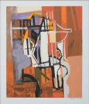 BURLE MARX, ROBERTO (1909-1994). "Composição", serigrafia a cores, 70 x 60. Assinado no c.i.d. Apresenta marca d'água do "Projeto Burle Marx" no c.i.e.