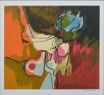BURLE MARX, ROBERTO (1909-1994). "Composição", serigrafia a cores, 64 x 70. Assinado no c.i.d. Apresenta marca d'água do "Projeto Burle Marx" no c.i.e.