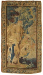 Rara tapeçaria francesa Aubusson do séc. XVIII, representando "Cena Bíblica",  medindo: 2,78 x 1,73 = 4,81m². Reproduzido com foto no catálogo.