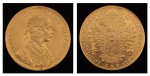 Moeda austro-húngara em ouro 22k no valor de 4 ducados. Datada 1915. Peso: 14g.