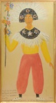ROSINA BECKER DO VALLE (1914-2000). "Personagem do Bumba Meu Boi do Maranhão (Folclore Brasileiro)", guache, 37 X 20. Assinado e datado (1965) no c.i.d.