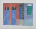 VOLPI, ALFREDO (1896-1988). "Fachada", serigrafia a cores, 25 X 33. Assinado no c.i.d.