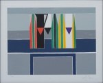 FERREIRA GULLAR (1930-2016). "Geométrico", serigrafia a cores, 32 X 42. Assinado no c.i.d.