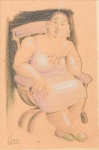 DI CAVALCANTI, EMILIANO (1897-1976). "Senhora Sentada", técnica mista, 17 X 11. Assinado no c.i.e. (Década de 20). Reproduzido com foto no catálogo.