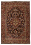 Raro tapete Kashan (circa 1890), medindo: 2,00 X 1,36 = 2,72m². Reproduzido com foto no catálogo.