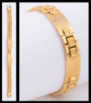 Pulseira em ouro 18k contrastado com desenhos no padrão "Burle Marx". Peso: 24,8g.