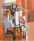 BURLE MARX, ROBERTO (1909-1994). "Sem título", serigrafia a cores, 72 X 60. Assinado no c.i.d. Apresenta marca d'água do "Projeto Burle Marx".
