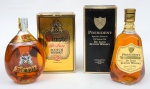 Dois Whiskies escoceses das marcas "Dimple" e "President - Special Reserve De Luxe" (12 anos). Embalagens de 1 L.