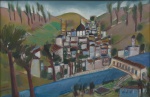 MARIO MENDONÇA (1934). "Paisagem com Casarios em Florença", óleo s/ tela, 61 X 94. Assinado, datado (1977) e localizado no c.i.e. e no verso.