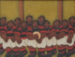 JOSE SABÓIA (1949). "Time do Clube de Regatas Flamengo", óleo s/ tela, 27 X 35. Assinado e datado (1976) no c.i.d.