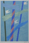 VOLPI, ALFREDO (1896-1988). "Bandeirinhas e Mastro", serigrafia a cores, 51 X 34. Assinado no c.i.d.