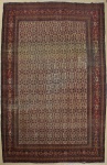 Raro tapete Senneh (circa 1890), medindo: 3,55 X 2,60 = 9,23m². (Com alguns rapados).