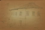 ADO MALAGOLI (1906-1994). "Sobrado em Ouro Preto - MG", grafite, 20,5 x 30. Assinado, datado (1969) e localizado (Ouro Preto) no c.i.d.