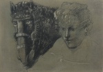 MARCELO GRASSMANN (1925). "Dama com Cavalo", técnica mista, 49 X 69. Assinado e datado (1983) no c.i.e. Reproduzido com foto no catálogo.