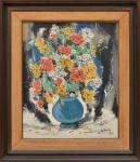 SYLVIO PINTO (1918-1997). "Vaso com Flores", óleo s/ tela, 61 X 51. Assinado e datado (1965) no c.i.d. e no verso.