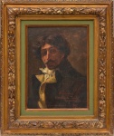 BERNARDELLI, HENRIQUE (1858-1936). "Portrait de D. Carlos Peixoto", óleo s/ madeira, 32 X 24. Assinado, datado (1907) e dedicado ao retratado no c.i.d.