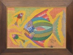 FRANCISCO SILVA (1910 - 1985). "Peixes", óleo s/ tela, 46 x 65. Assinado e datado (1974) no c.i.d.