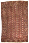 Raro tapete Teke Bokhara (Ponto Extra), circa 1890, medindo: 2,65 X 1,80 = 4,77m².