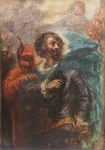 PATRICK NASMYTH (ESCÓCIA, 1787-1831). "Fausto e Mephisto", óleo s/ tela, 92,5 x 65. Assinado no c.i.e. Sem moldura.