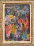 PAUL HANNAUX (FRANÇA, 1897-1954). "Clowns", óleo s/ tela, 72 x 49. Assinado no c.i.d. e no verso (Paris).