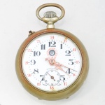 Antigo relógio suíço de bolso com minuteiro da marca "Rosskopf". Caixa em metal. Mostrador esmaltado. Diam.: 4,5cm. Funcionando.