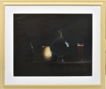 H. JANET (FRANÇA, SÉC. XX). "As 4 Bebidas Básicas (Vinho, Leite, Água e Cerveja)", óleo s/ tela, 73 X 91. Assinado e datado (1993) no c.i.d.