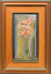 PINDARO CASTELO BRANCO (1930). "Vaso com Flores", óleo s/ madeira, 47 x 25. Assinado e datado (1977) no c.i.d. Cachet da famosa "Galeria Oscar Seraphico".