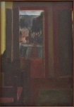 IVAN MARQUETTI (1941-2004). "Interior com Paisagem de Ouro Preto - MG", óleo s/ tela, 61 X 36. Assinado no c.i.d. e no verso.