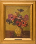 HENRI FARRE (E.U.A., 1871-1934). "Vaso de Flores", óleo s/ tela, 39 x 31. Assinado no c.i.d.