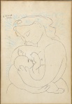 PICASSO, PABLO (ESPANHA, 1881-1973). "Maternidade", litogravura a cores, 53 X 37. Assinado e datado (1963) no c.s.e.